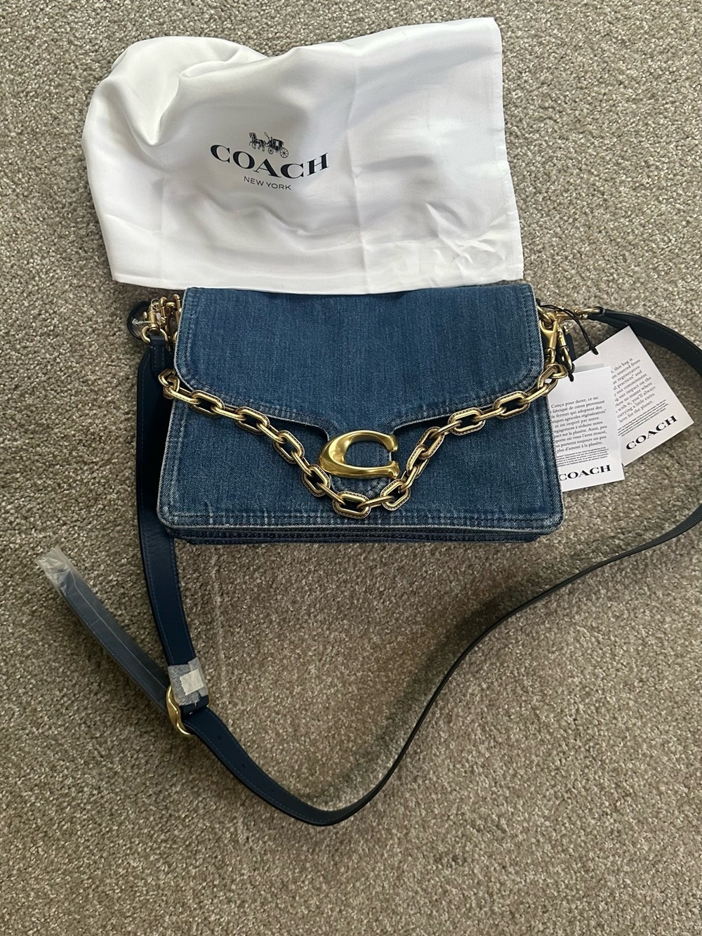Coach Denim Chain Tabby 30 Shoulder Bag with Gold Hardw - Picture 3 of 7